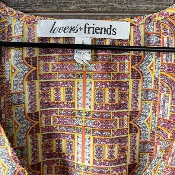 Lovers + Friends Printed Scoop-neck Blouse Small - Picture 2 of 7